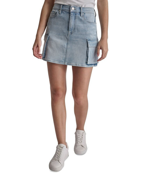 Women's Denim Cargo Mini Skirt