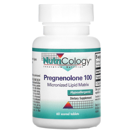 Витамин для женского здоровья Nutricology Pregnenolone 100, 60 таблеток, разделенных на части