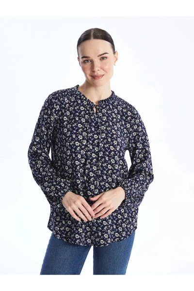 LCW Grace Bağlamalı Yaka Çiçekli Uzun Kollu Kadın Bluz