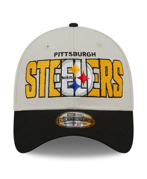 Men's Stone/Black Pittsburgh Steelers 2023 NFL Draft 39THIRTY Flex Hat