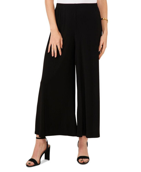 Petite High Rise Pull-On Wide-Leg Ankle Pants