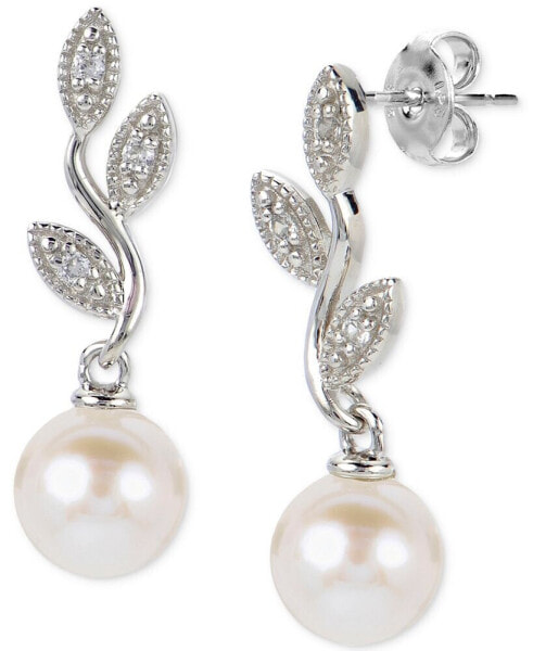 Серьги Macy's Vine Drop Pearl & Sapphire