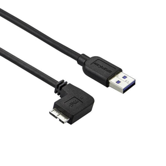 StarTech.com Slim Micro-USB 3.0 Cable - M/M - Left-Angle Micro USB - 2m (6ft) - 2 m - USB A - Micro-USB B - USB 3.2 Gen 1 (3.1 Gen 1) - 5000 Mbit/s - Black