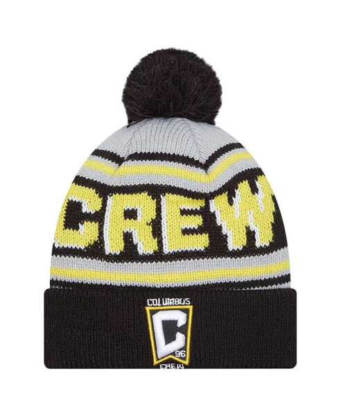 Men's Black Columbus Crew Evergreen Cuffed Knit Hat with Pom