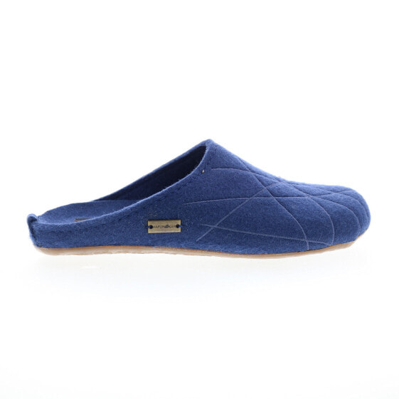 Haflinger Raya 484020-109H Womens Blue Canvas Slip On Clogs Slippers Shoes