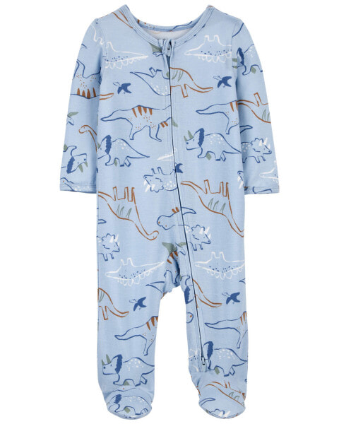 Baby Dinosaur Zip-Up PurelySoft Sleep & Play Pajamas 3M