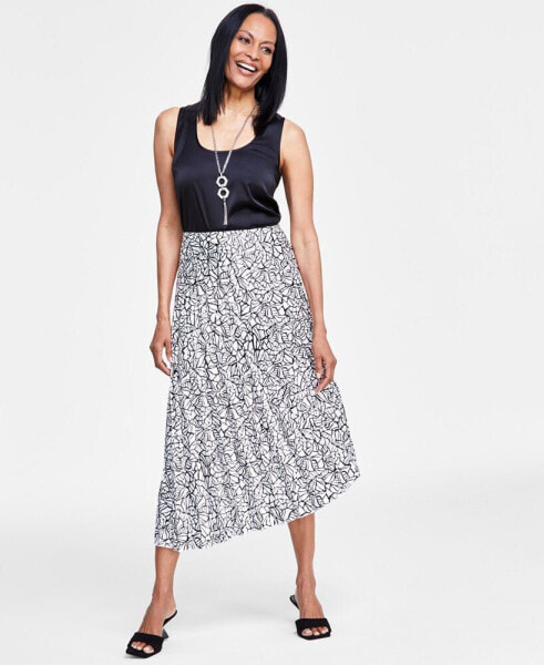 Women's Asymmetrical Pleated Skirt, Created for Macy's