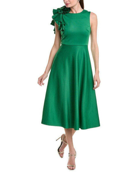 Badgley Mischka Scuba Midi Dress Women's Green 0