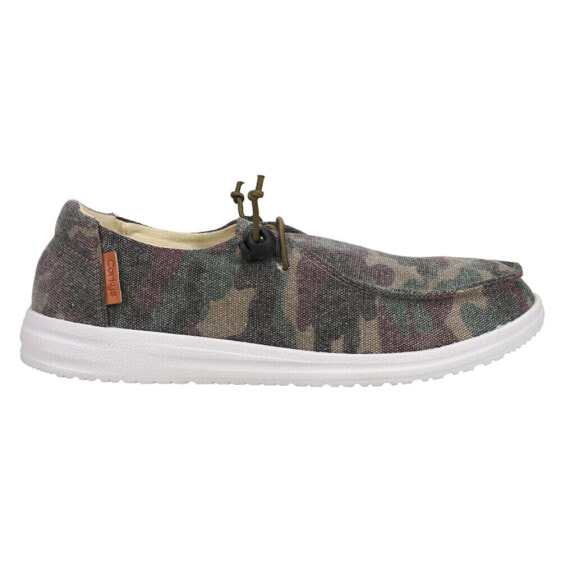 Corkys Kayak Camouflage Slip On Womens Brown, Green Flats Casual 51-0127-CAMO