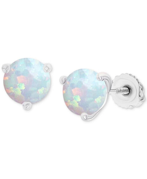 Lab-Grown Opal Round Solitaire Screw Back Stud Earrings (5/8 ct. t.w.)