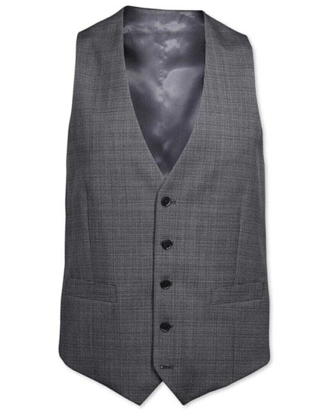 Charles Tyrwhitt Semi Plain Adjustable Fit Wool Waistcoat Men's