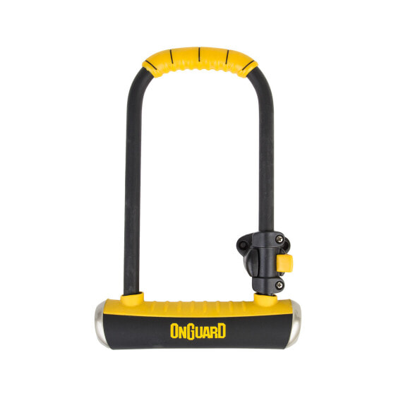 OnGuard PitBull Series U-Lock - 4.5 x 9", Keyed, Black/Yellow, Includes bracket