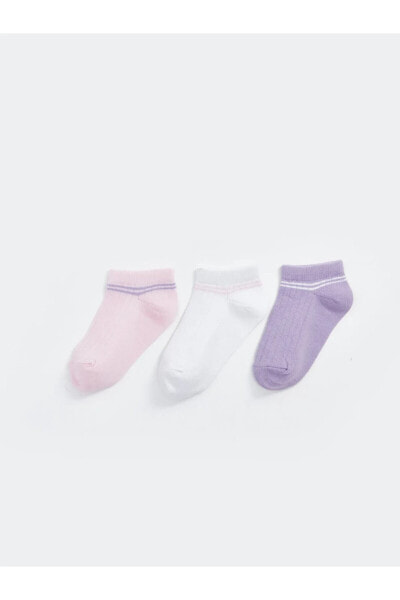 Çizgili Kız Bebek Patik Çorap 3'lü