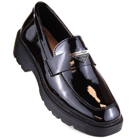 Filippo W PAW463 black patent leather slip-on shoes