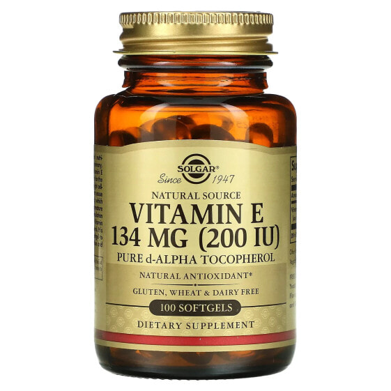 Витамин E натурального происхождения 268 мг (400 МЕ), 100 капсул Solgar