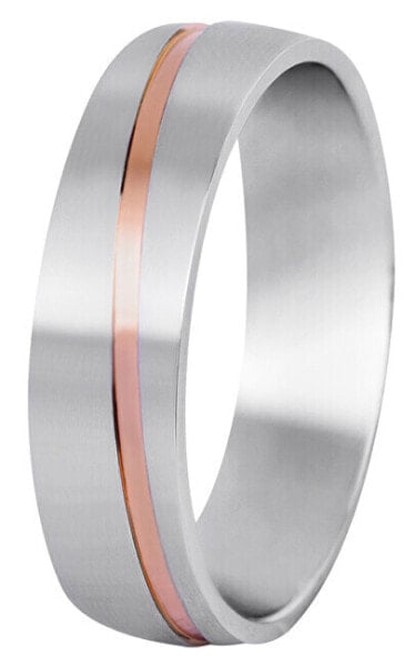 Men´s bicolor wedding ring made of steel SPP07
