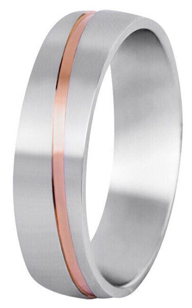 Men´s bicolor wedding ring made of steel SPP07