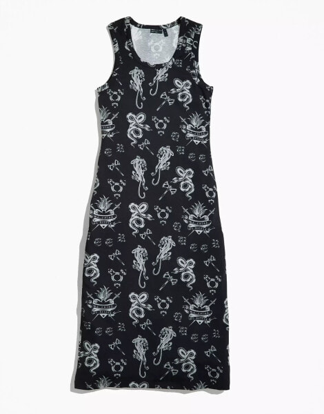 ASOS DESIGN PRIDE genderless maxi dress in black with print