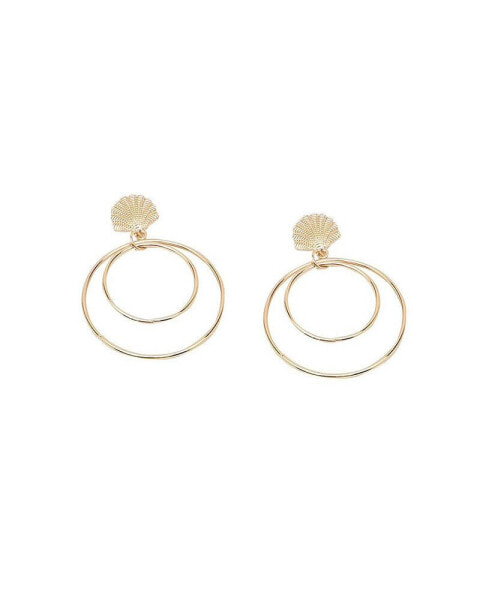 Women's Gold Circular Drop Earrings