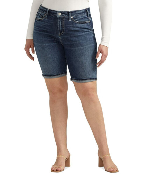 Джинсы Bermuda Silver Jeans Co. Plus Size Suki Luxe Stretch средняя посадка для женщин