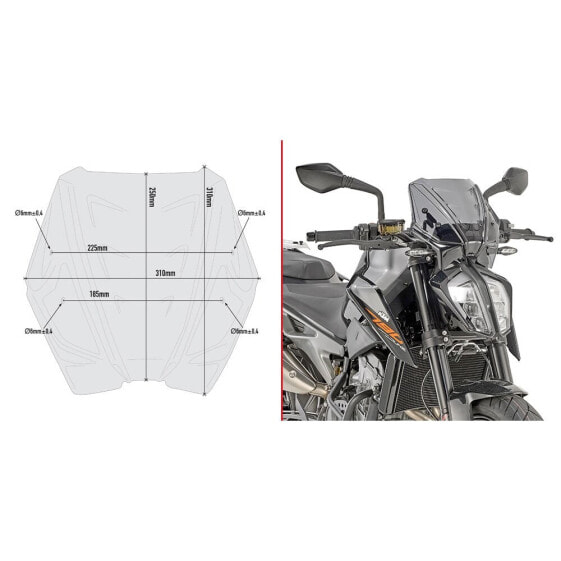 GIVI A7708 KTM Duke 790 Windshield