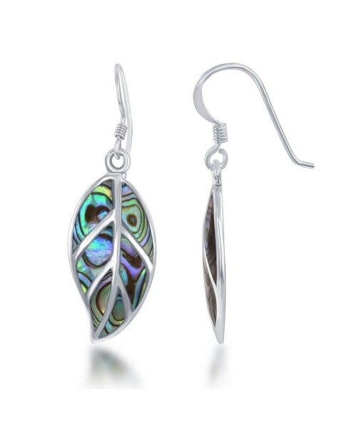 Sterling Silver Large Abalone Leaf Earring