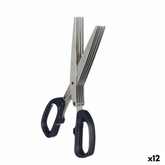 Ножницы кухонные Kinvara Чёрный Серебристый Металл 7 x 18,5 x 1,7 см (12 штук)
