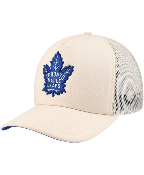 Men's Cream Toronto Maple Leafs Foam Front Trucker Adjustable Hat