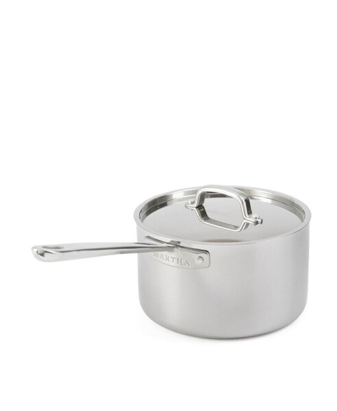 Martha by Martha Stewart Stainless Steel 4 QT Saucepan with Lid