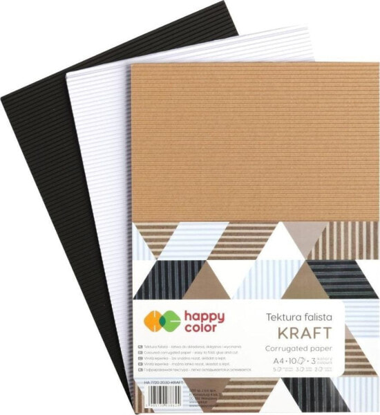 Happy Color Tektura falista A4/10K mix Kraft HAPPY COLOR