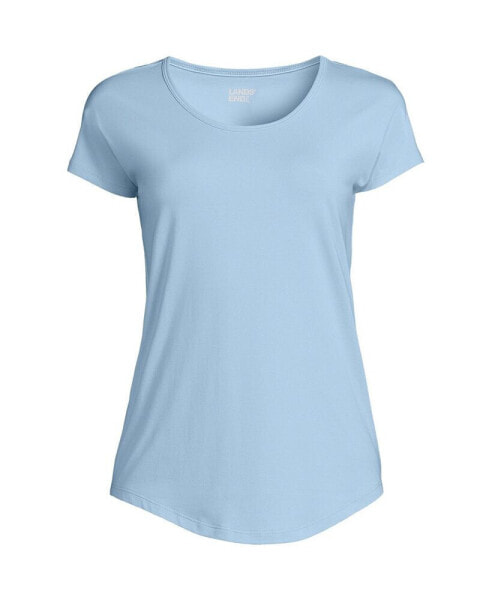 Women's Short Sleeve Lightweight Uneck Tshirt - Medium - Light Blue Radiance