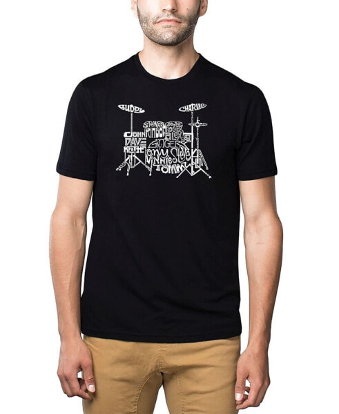 Mens Premium Blend Word Art T-Shirt - Drums