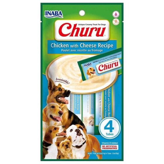 INABA Churu Chicken With Cheese 14g Wet Dog Food 4 Units