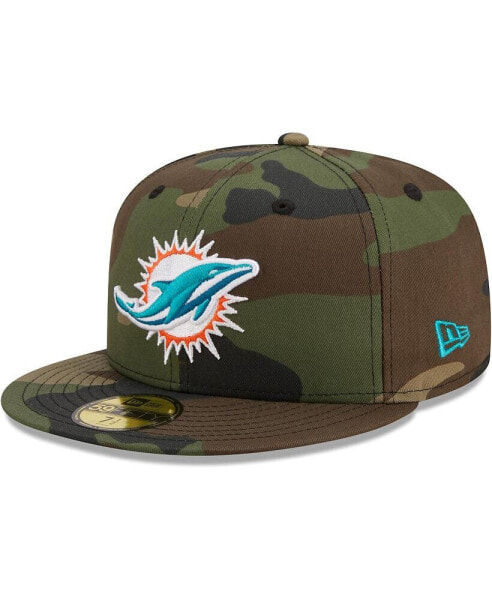 Men's Camo Miami Dolphins Woodland 59FIFTY Fitted Hat