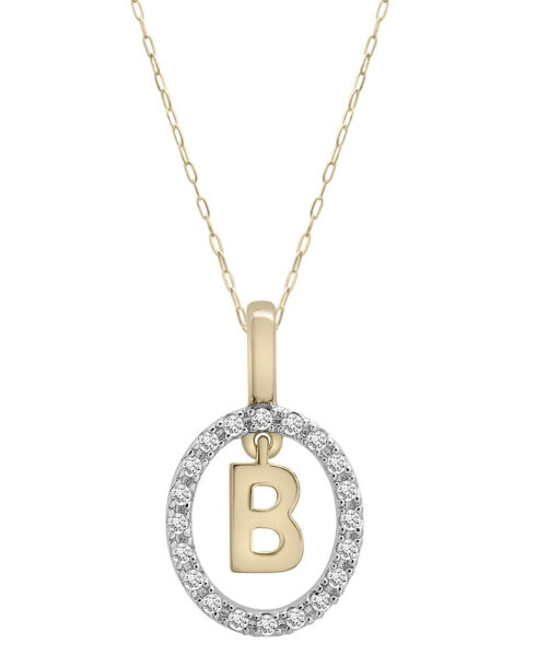 Diamond Initial "B" 18" Pendant Necklace (1/10 ct. t.w.) in 14k Gold, Created for Macy's