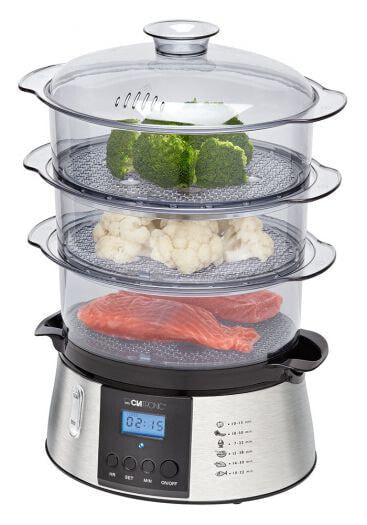 Clatronic DG 3547 - 3 basket(s) - Black,Stainless steel - LCD - Digital - 800 W - 230 V