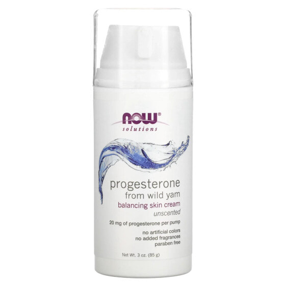 Solutions, Progesterone from Wild Yam, Balancing Skin Cream, Unscented, 20 mg, 3 oz (85 g)
