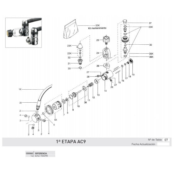 Запчасти для регуляторов CRESSI First Stage Body AC9