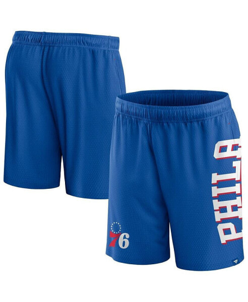 Men's Royal Philadelphia 76ers Post Up Mesh Shorts