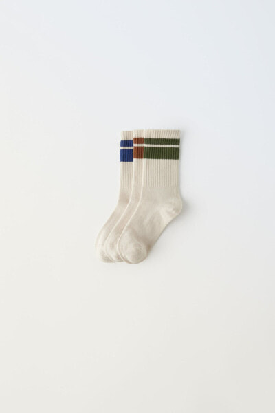 Pack of three striped socks