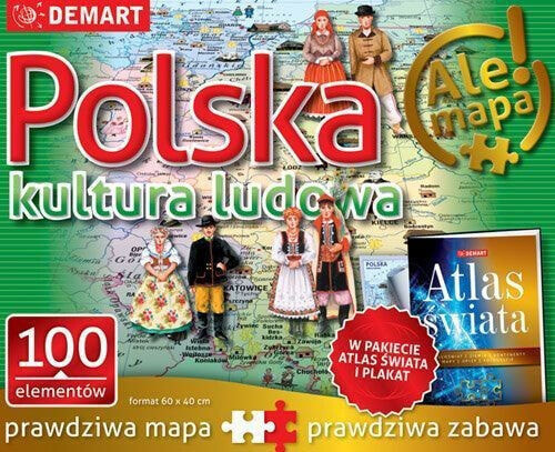 Пазл развивающий Demart: Polska-kultura ludowa+atlas 100 элементов