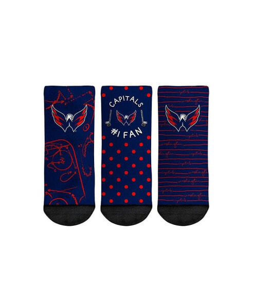 Toddler Boys and Girls Rock Em Socks Washington Capitals #1 Fan 3-Pack Crew Socks Set