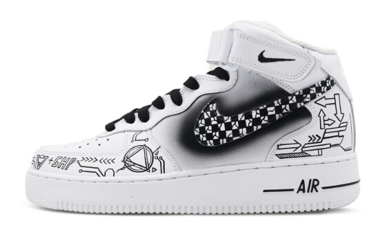 Nike Air Force 1 Skateboard Shoes Men Mid Top Black White Nike 45 22060 MALL Nike