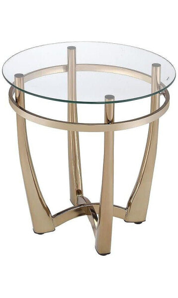 Orlando II End Table in Champagne & Clear Glass