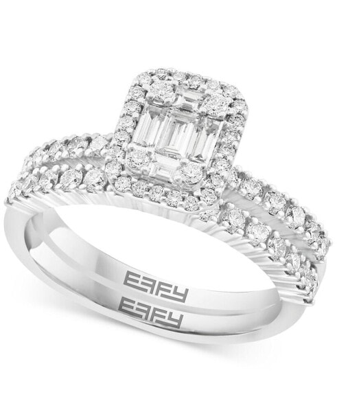 EFFY® Diamond Cluster Bridal Set (1 ct. t.w.) in 14k White Gold