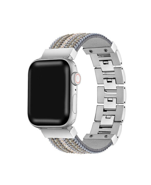 Ремешок Posh Tech Black Silver-Tone Band Apple Watch 42mm