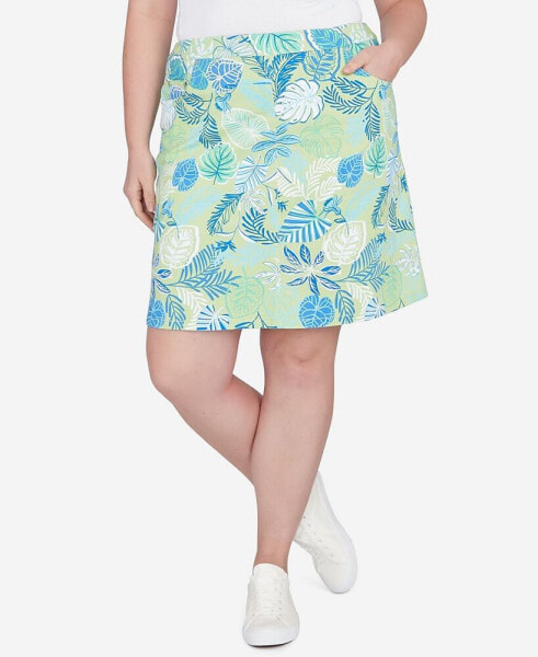 Plus Size Feeling the Lime Printed Skort