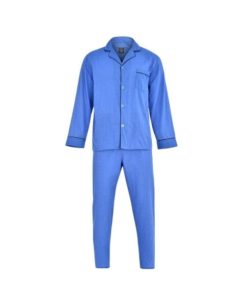 Hanes Men's Big and Tall Cvc Broadcloth Pajama Set