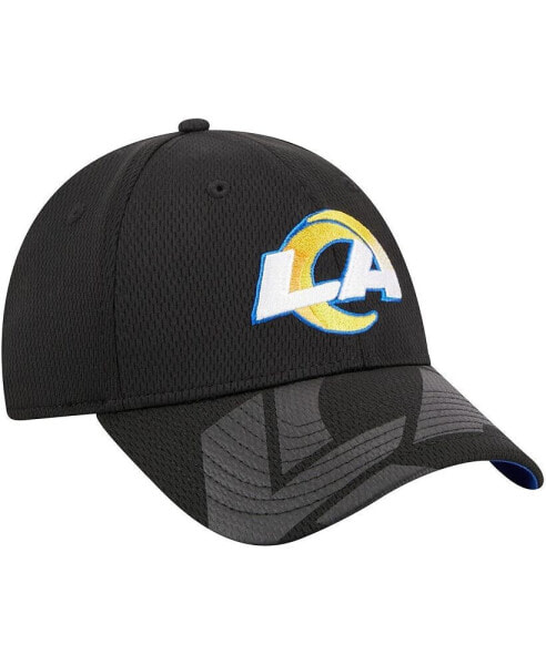 Men's Black Los Angeles Rams Top Visor 9FORTY Adjustable Hat