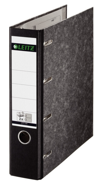 Esselte Leitz Double Mechanism Lever Arch File Classic Marbled - 2 x A5 - Cardboard - Paper - Black - 1000 sheets - 80 g/m² - 7.5 cm